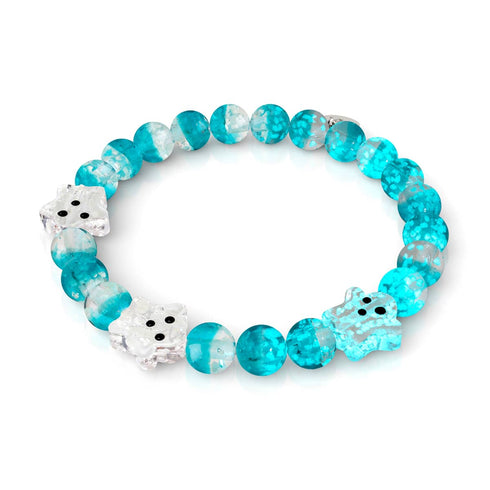 Blaugrünes Phantom | Silber | Glühwürmchen-Glasgeisterarmband